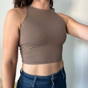 Light Support PowerChill Longline Sports Bra, brown